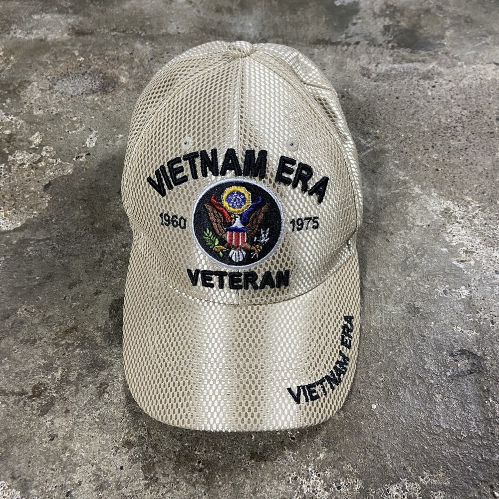 U.S. Warriors Vietnam Era Veteran Cap Strap Back Adjustable Beige US Military